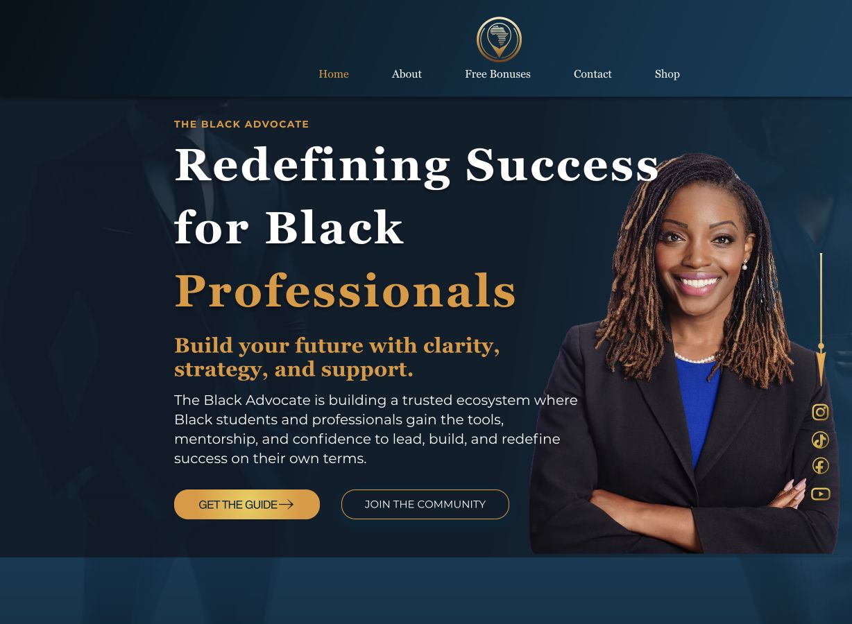 The Black Advocate desktop website preview
